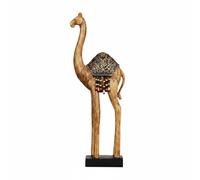 RoaQinFo Resin Sculpture Camel Figurine Statue Ornament Decor Wood Look Finish With Handcrafted Feel And Detailed Pattern Synthetic Resin Craft suitable for, Standing Camel With Saddle, 15x6.5x41 CM