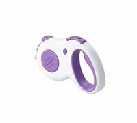 RoaQinFo Retractable Leash Dog Leash Rope With Simple For Distance Control And Smooth Extension Heavy Duty Nylon Strap And Ergonomic Handle suitable for walking training travel home use, Purple