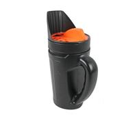RoaQinFo Seeding Can Lawn Spreader Hand Shaker Garden Dispenser Bottle Adjustable Output Body for Seed De Icing Suitable for Garden Care Paths patios, Array, Black with Orange