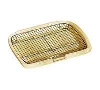 RoaQinFo Small And Medium-sized Dog Tray, Mesh, Reusable Dog Litter Tray, Training Tray, Stand, Yellow XL