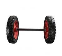 RoaQinFo Solid Rubber Wheel Trailer Tire And Wheel Assembly With Steel Hub Paired Axle Stable Structure Smooth Rolling Suitable for utility trailers garden, 16 Inch Wheels + 120cm Solid Axle