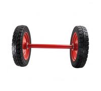 RoaQinFo Solid Rubber Wheel Trailer Tire And Wheel Assembly With Steel Hub Paired Axle Stable Structure Smooth Rolling Suitable for utility trailers garden, 16 Inch Wheels + 60cm Solid Axle