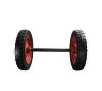 RoaQinFo Solid Rubber Wheel Trailer Tire And Wheel Assembly With Steel Hub Paired Axle Stable Structure Smooth Rolling Suitable for utility trailers garden, 16 Inch Wheels + 50cm Solid Axle