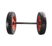 RoaQinFo Solid Rubber Wheel Trailer Tire And Wheel Assembly With Steel Hub Paired Axle Stable Structure Smooth Rolling Suitable for utility trailers garden, 16 Inch Wheels + 90cm Solid Axle