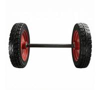 RoaQinFo Solid Rubber Wheel Trailer Tire And Wheel Assembly With Steel Hub Paired Axle Stable Structure Smooth Rolling Suitable for utility trailers garden, 16 Inch Wheels + 75cm Solid Axle