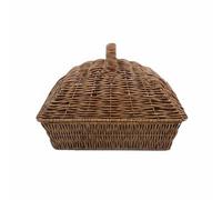 RoaQinFo Square Storage Basket Lidded Wicker Organizer Basket with Iron for Secure Storage Suitable for Home Kitchen Restaurant Table Dining Scenarios