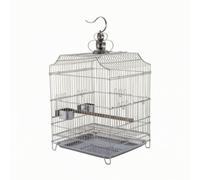 RoaQinFo Stainless cage Bird Cage Enclosure Habitat Aviary With Hanging Hook And Arched Top Sturdy With Pull Out Bottom Tray For Quick Cleaning suitable for, Large, style to 2