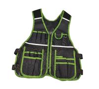 RoaQinFo Tool Vest with Multiple Pockets, High-Quality, Adjustable Tool Bag for Technicians, Plumbers, DIY Enthusiasts and Tradespeople, Green
