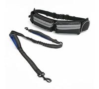 RoaQinFo Waist Leash Harness Hands Dog Leash Running Belt Bungee With Water Holder Reflective Panels Shock Dampening Polyester suitable for training road running casual strolls