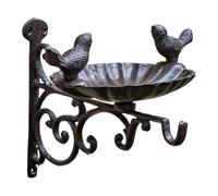 RoaQinFo Wall-mounted Bird Bath, Decorative Feeder, Vintage Hanging Bracket, Bird Bath Bowl, Easy Assembly, Suitable for Decoration And Gardening, 27x21.5cm