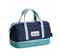 RoaQinFo Waterproof Pencil Case Large Capacity Stationery Organizer Storage Bag with Multiple Pockets Corduroy Material Water Resistant Easy to Clean with, Blue, Wave Cloud Roll