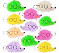 Roaqua 20 Packs bulk Mini Pop Hedgehogs Keychain fidgets Bubble Classroom Students gifts Teacher, Summer Hoilday Party Favors