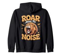 Roar Above the Noise Lion Faith Big Cat Zip Hoodie