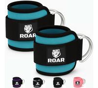 Roar® Ankle Cuff For Cable Machines,Pulley Anklets, 2 Gym Anklets, Ankle Weighted Anklet Pulley Machine, Weighted Anklets, Fat Gripz Glute Weights, Gym Weights Machine, Anklet For Pulley. (Blue)