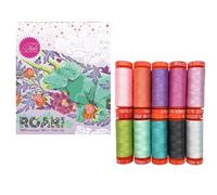 Roar Aurifil Thread 50 wt Cotton 10 Small spools by Tula Pink TP50RC10, assorted