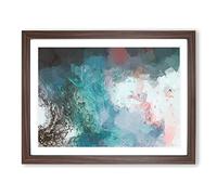 Roar For Love In Abstract Modern Art Framed Wall Art Print, Ready to Hang Picture for Living Room Bedroom Home Office Décor, Walnut A3 (46 x 34 cm)