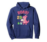 Roar I'm 29 Years Old Cake Party Girl Kids Birthday Dinosaur Pullover Hoodie