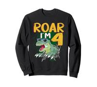 Roar Im 4 Dinosaur 4th Birthday Toddler Boy Age Four Party Sweatshirt
