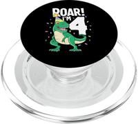 Roar I'm 4 T-Rex Birthday Dinosaur Happy Fourth 4th Party PopSockets PopGrip for MagSafe