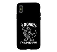 Roar I'm a Dinosaur Funny Cute Dino T-Rex Drawing Case for iPhone X/XS
