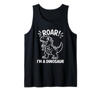 Roar I'm a Dinosaur Funny Cute Dino T-Rex Drawing Tank Top