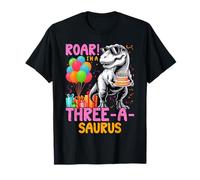 Roar! I'm A Three-A-Saurus for Three Year Old Girls T-Shirt