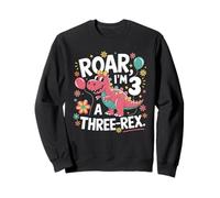 Roar I'm A Three Rex Birthday Girl Dinosaur Lover 3 Year Old Sweatshirt
