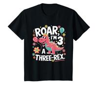 Roar I'm A Three Rex Birthday Girl Dinosaur Lover 3 Year Old T-Shirt
