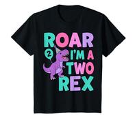Roar I'm A Two Rex Birthday 2nd Dinosaur T-Rex Kids T-Shirt