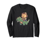 Roar into Action with This Teddy Bear on Dinosaur Design Long Sleeve T-Shirt