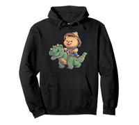 Roar into Action with This Teddy Bear on Dinosaur Design Pullover Hoodie