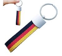 Roar Key Fob Keyring Germany Metal & Nylon Fabric German Flag National Flag, silver, One Size