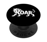 Roar Lion Word Art - Leo Zodiac Strength Gifts for Men Women PopSockets Adhesive PopGrip