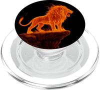 Roar of the Firey Lion Art, Love Lions PopSockets PopGrip for MagSafe
