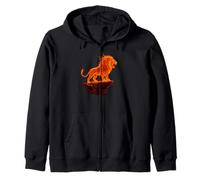 Roar of the Firey Lion Art, Love Lions Zip Hoodie