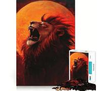 Roar of The Lion Jigsaw Puzzles for Adults1000 Pieces Memory Gain Stress Relief Design Assembly Memorable Gift (50x75cm)