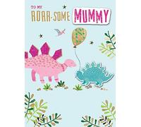 Roar-Some Mummy Dinosaur Embellished Birthday Greeting Card Just to Say Cards JT246