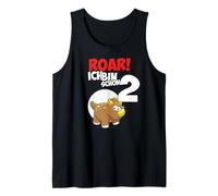 Roar Triceratops 2nd Birthday boy 2 Years Dinosaur Tank Top