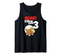 Roar Triceratops 3rd Birthday boy 3 Years Dinosaur Tank Top