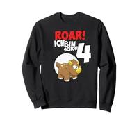 Roar Triceratops 4th Birthday Boys 4 Years Dinosaur Sweatshirt