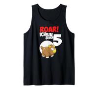 Roar Triceratops 5th Birthday boy 5 Years Dinosaur Tank Top