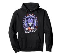 Roar With The Guard Purple Lion Flag Design Pullover Hoodie