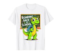 Roaring Back to School Cute Dinosaur with Backpack Fun T-Shirt