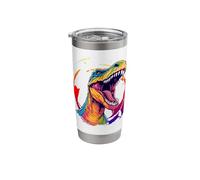 Roaring Baryonx Vibrant Color Splash Design Stainless Steel Insulated Tumbler