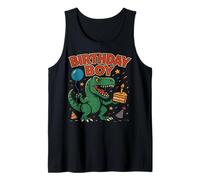 Roaring Birthday Boy Dinosaur Celebration Design Tank Top