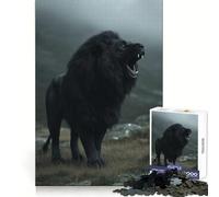 Roaring Black Lion 1000 Pieces Jigsaws Adults Puzzles Brain Workout Toy Soft Relax Image Assembly Lovely Present (38x26cm)