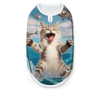 Roaring Cat,Fishes,Ocean Dog Shirt Sleeveless Pet Clothes Summer T-Shirts Tank Top for Small Puppy Cat