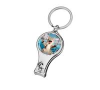 Roaring Cat,Fishes,Ocean Nail Clippers Sharp Sturdy Fingernail Cutters with Bottle Opener Keychain