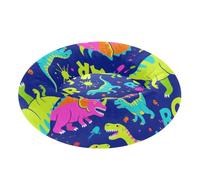 Roaring Dino Spot Dark Blue Fluorescent Green Pet Dog Bed Relieve Stress Kitten Beds for Extra Small Size Pets Sleeping M