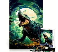 Roaring Dinosaur in Forest Jigsaw Puzzle for Teenagers 1000 Pieces Clear Logic Toy Slow Enjoy Perfect Cut Bday Surprise (50x75cm)